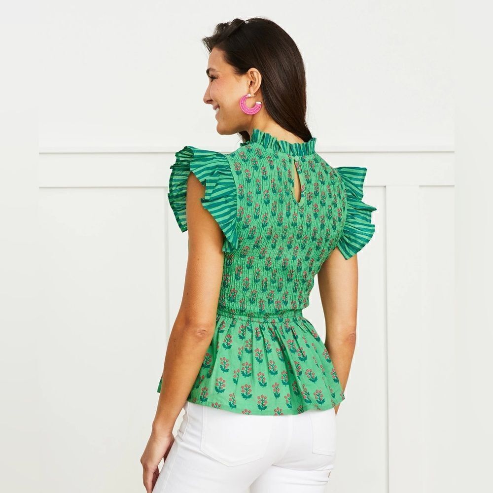Printfresh In Bloom High Priority Blouse in Clover Green NWT - Picture 5 of 16